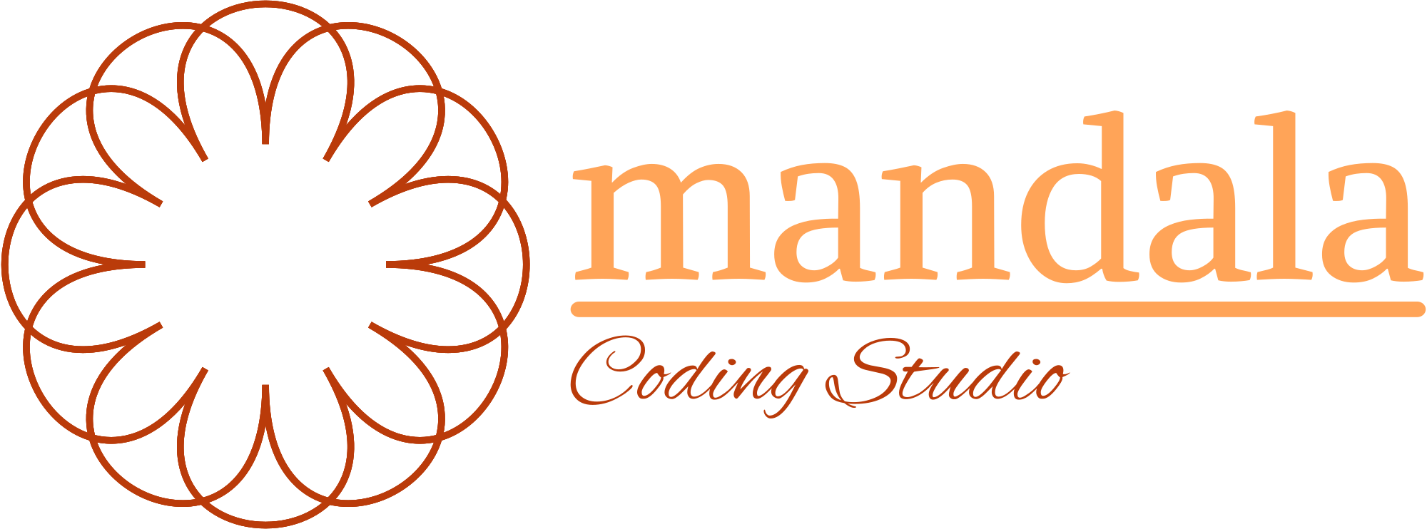 logo mandala coding studio color naranja